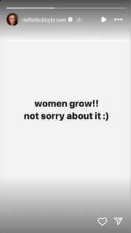 Millie Bobby Brown's Instagram story (Image via Instagram/@milliebobbybrown)